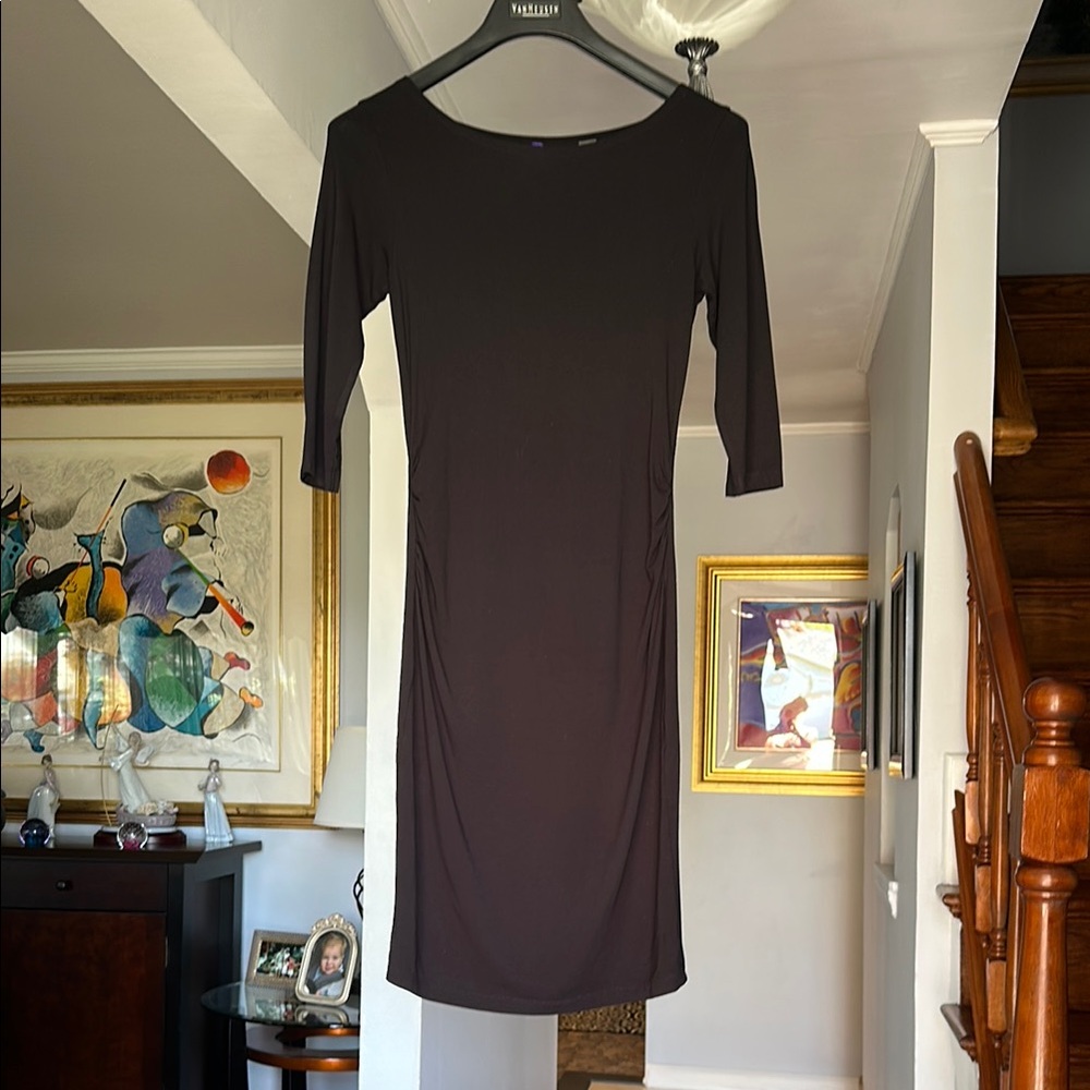 Seraphine Maternity Elegant Black Stretchy Bodycon Dress Sz 4 - Picture 5 of 12